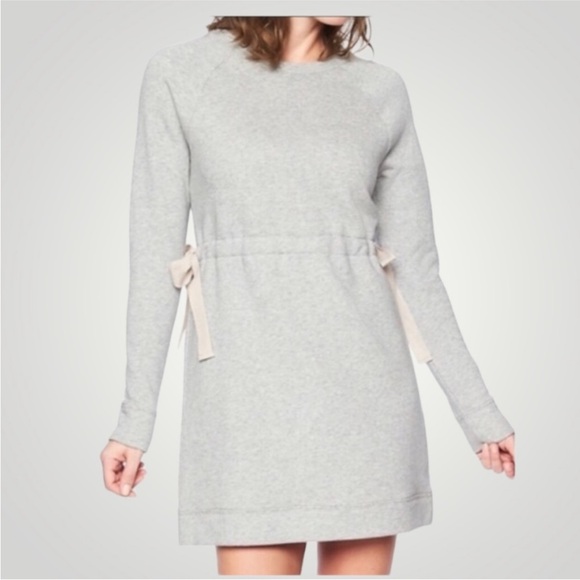 Athleta Dresses & Skirts - Athlete Gray Studio Cinch Sweatshirt  Casual Mini Dress Size Large